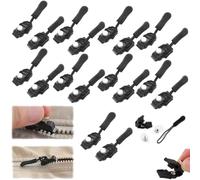 Removable Universal Zipper Repaire, Instant Zipper Fix Sliding Teeth Screw Head, Universal Zipper Repair Replacement, No Sewing Required, Jackets, Luggage,Zipper Removable Rescue (20, M)