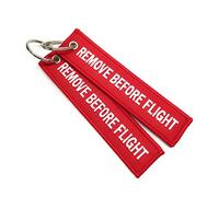 Remove Before Flight Étiquette de Bagage | Trousseau | Haute Qualité | Rouge/Blanc | aviamart®