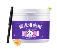 Remover de tache de larmes naturelles : 60 g de poudre pour les yeux sans danger pour les chiens et chats avec brosses | La formule ressuscitée des yeux absorbe les larmes, les besoins de soins