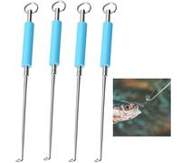 Remover Poisson Crochet,4 pièces Crochet de Pêche Dissolvant en acier inoxydable,Dégorgeoir pour Peche portable,Outil de Retrait d'hameçon de Pêche,accessoires de pêche