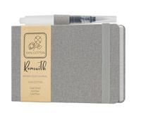 Remowith Carnet de croquis pour journal d'aquarelle, 8,9 x 14 cm, carnet de croquis en coton aquarelle, couverture en lin avec stylo à eau du robinet, 24 feuilles de 63,5 kg, 300 g/m² pour voyage