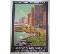 Remparts aigues mortes Avignon Reproduction Affiche Poster-Format Size 50X70 cm Papier 300 GR-Vente du fichier numérique HD Possible Nous Consulter.(Boutique : affichevintage.FR)