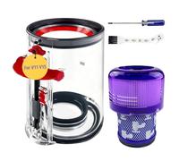 Remplacement AméLioré Poubelle Collecteur RéServoir pour Dyson V11 V15, Transparent Bac à PoussièRe avec Filtre HEPA RéUtilisable Adapté aux PièCes de Rechange pour Dyson Aspirateur