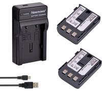 Remplacement Batterie NB-2L (2) et Chargeur USB Portable Kit pour Canon NB-2L NB-2LH BP-2L5 BP-2LH et Canon DC301 DC310 DC320 DC330 DC410 DC420 Elura 40 50 60 65 70 80 85 90 EOS 350D