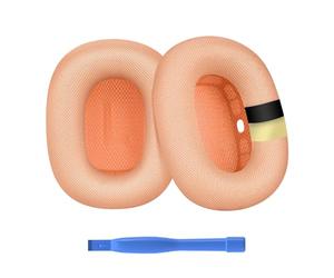 Remplacement Coussinets d'oreille pour AirPods Max Casque par MMOBIEL - Premium - Memory Foam et Mesh Fabric Coussinet Casque avec Couche de Silicone - Coussinets de Rechange - Orange