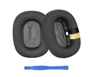 Remplacement Coussinets d'oreille pour AirPods Max Casque par MMOBIEL - Premium - Mesh Fabric Coussinet Casque avec Couche de Silicone - Coussinets de Rechange - Gris