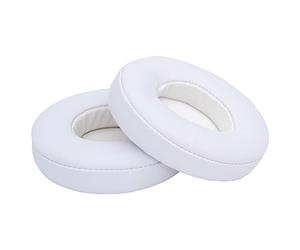Remplacement Coussinets d'oreille pour Beats Dr. Dre Solo 2 Wireless/Dr. Dre Solo 3 Wireless Casque par MMOBIEL - Memory Foam et Protein PU on-Ear Coussinet Casque - Coussinets de Rechange - Blanc