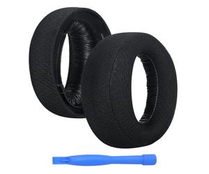 Remplacement Coussinets d'oreille pour Sony PlayStation 5 3D Pulse Wireless PS5 Casque par MMOBIEL - Mesh Fabric Coussinet Casque - Coussinets de Rechange - Noir