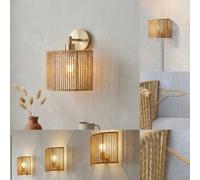 Remplacement d'abat-jour, abat-jour demi-cercle en rotin tressé pour applique murale et suspension