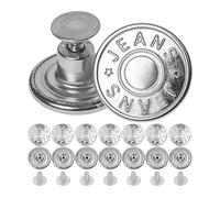 Remplacement de Boutons de Pantalon, Couleur argent, Ø 17 mm, Lot de 8, attace de Pantalon en Métal, Réparation de Jeans, œil de Rechange Jeans, Accessoires de Couture, DIY