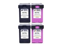Remplacement de Cartouche d'encre 667XL 3YM81AL 3YM80AL for d-eskJet Advantage 1275 2374 2375 2376(2BK 2COLOR)