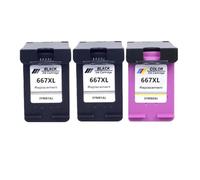 Remplacement de Cartouche d'encre 667XL 3YM81AL 3YM80AL for d-eskJet Advantage 1275 2374 2375 2376(2BK 1COLOR)