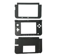 Remplacement de Coque en Plastique 3 en 1, Couvercle supérieur, Couvercle de Batterie arrière du Cadre Central, for Console de Jeu 3DSXL (Noir)