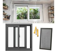 Remplacement de fenêtre coulissante de sous-sol en aluminium - Verre trempé de 50,8 à 101,6 cm résistant avec couvercle de fenêtre noir de 58,4 x 45,7 cm, économe en énergie et sécurisé.