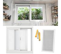 Remplacement de fenêtre coulissante en aluminium économe en énergie de 50,8 à 101,6 cm avec verre trempé et couvercle de fenêtre blanche de 91,4 x 40,6 cm - Mise à niveau de la maison pour une