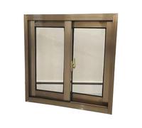 Remplacement de fenêtres résidentielles, installation encastrée, à battants en aluminium coupe-vent, réduction du bruit, convient aux salles bains, sous-sols(Gold,WXH_80X60CM/31.5X23.6IN)