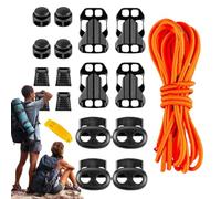 Remplacement de la corde de sac à dos, corde de sac à bandoulière extérieur - Corde élastique d'expansion du sac à dos en plein air avec boucle,Ensemble de 18 pièces de remplacement, capacité de stock