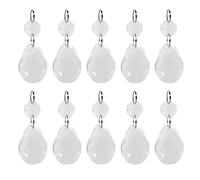 Remplacement de prismes de Cristaux de Lustre Suspendu, 10 pièces Clair K9 Cristal Prisme Suncatcher décor de fenêtre Cristal Larme Lustre prismes pendentifs pièces, 6,6 X 2,6 cm