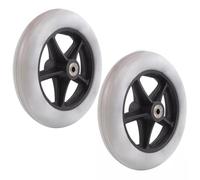 Remplacement de roue de fauteuil roulant 6/7/8'', accessoires de roue avant de fauteuil roulant, pièces d'assemblage de roulette de déambulateur manuel à pneu solide(Gray,15cm/6in)