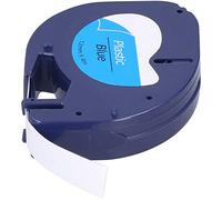 Remplacement de Ruban D'étiquette en Plastique pour Ruban de Machine Impression Bricolage Dymo Letratag Recharges Auto-adhésives 12 Mm X 4 Mètres(Bleu)