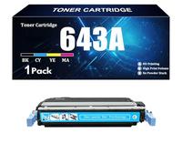 Remplacement de Toner Compatible 643A pour HP Q5950A Q5951A Q5952A Q5953A Cartouche de Toner à Haut rendement pour imprimante HP 4700 4700n 4700dn 4700dtn série avec Puce ,C-1 Piece