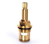 Remplacement de valve du robinet à cartouche à disque en céramique et tige en laiton quart de tour G1/2“ x 65 mm x 10 mm longueur de cannelure 20 dents, cartouches de robinet (Red)