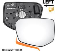 Remplacement De Vitre De Rétroviseur Avec Plaque De Support Pour Honda Civic Envix Crider 2016-2021 C?té Gauche 1 Ensemble
