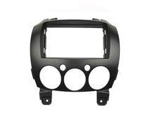 Remplacement de voiture Façade d'autoradio double DIN compatible avec Mazda 2 Demio 2007+ Installation de tableau de bord de panneau stéréo + adaptateur de fil ISO Kit de garniture de prise d'antenne