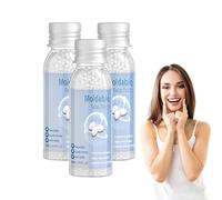 Remplacement dentaire temporaire cosmétique - Kit de réparation dentaire temporaire - Kit de réparation dentaire d'urgence, pâte de remplissage provisoire modelable et billes pour dents (3 bouteilles)