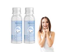 Remplacement dentaire temporaire cosmétique - Kit de réparation dentaire temporaire - Kit de réparation dentaire d'urgence, pâte de remplissage provisoire modelable et billes pour dents (2 bouteilles)