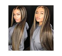 Remplacement des cheveux Perruque frontale en dentelle 1B/27, cheveux humains lisses, 13x4, pré-épilés, couleur blond ombré(28inches)