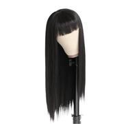 Remplacement des cheveux Perruque Lace Wig naturelle lisse avec frange, couleur, 3x1, densité 220%(28inches)