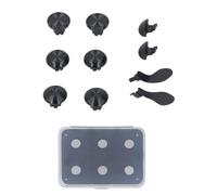 Remplacement des manettes en métal pour PS 5 Edge, Le Pack de Composants Comprend 6 manettes, 4 palettes, 1 boîte en Plastique, Boutons de Joystick en Acier Inoxydable avec (Noire)