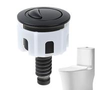 Remplacement du bouton de toilette - Bouton de chasse d'eau | Bouton rond pour vidange WC double en ABS + chrome | Accessoires de salle de bain pour WC avec commande à fil pour WC
