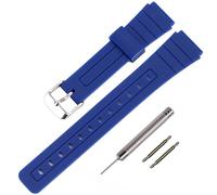 Remplacement du bracelet TPU pour Casio F-91W/F-84/F-94/F-105/F-108/A-158, bracelets pour hommes et femmes(Blue/Silver Buckle)