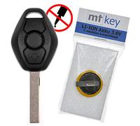 Remplacement du logement Voiture fréquence Radio à Distance avec 3 Boutons HU92 + Blanc + Batterie Rechargeable Compatible avec BMW E46 E83 E52 E85 E86 E39 E61 E60 E53
