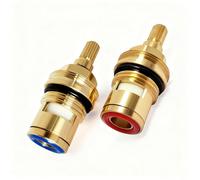 Remplacement Du Noyau De Valve À Disque En Céramique, 1/2 Pouce (53 Mm), Cannelure À 20 Dents, Pour Robinets Mélangeurs De Cuisine Et De Salle De Bain (Red and blue)