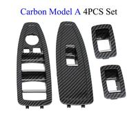 Remplacement Du Panneau De Couverture Du Bouton De Commutation De Lève-Vitre De La Porte Principale,Intérieur Noir Et Beige,Bmw Série 1,Série 3,Série 4,F20,F30,F31,F34,F35, - Type Carbon A 4pcs Set