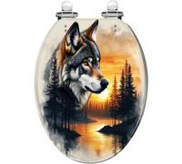 Remplacement du siège de toilette allongé à fermeture lente Wolf Forest