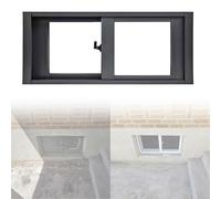Remplacement écoénergétique pour fenêtre de sous-sol coulissante - 76,2 x 30,5 cm, 76,2 x 38,1 cm, 78,7 x 40,6 cm, finition noire résistante aux intempéries, pour salles de bains et abris de jardin