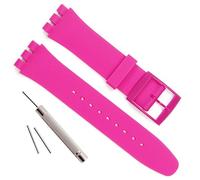 Remplacement étanche en caoutchouc de silicone Bracelet de montre Watch Band pour Swatch (17 mm X 19 mm 20 mm) (19 mm, Fuscia)