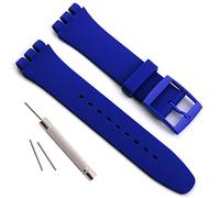 Remplacement étanche en caoutchouc de silicone Bracelet de montre Watch Band pour Swatch (17 mm X 19 mm 20 mm) (17 mm, Azure)