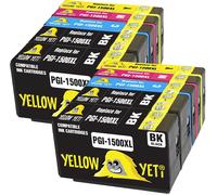 Remplacement pour Canon PGI-1500XL PGI-1500 XL Cartouches d'encre compatibles pour Canon MAXIFY MB2050 MB2350 MB2750 MB2150 MB2155 MB2755 (4 Noir + 2 Cyan + 2 Magenta + 2 Jaune)