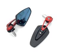 Remplacement Rearview Rétroviseur Latéral De Guidon Moto 7/8" 22 Mm pour K&awasaki pour Z125 Pro, pour Z650 pour Z750, avec Réflecteur. Guidon Réflecteur(Rouge)