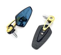 Remplacement Rearview Rétroviseur Latéral De Guidon Moto 7/8" 22 Mm pour K&awasaki pour Z125 Pro, pour Z650 pour Z750, avec Réflecteur. Guidon Réflecteur(Or)