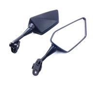 Remplacement Rearview Rétroviseur Moto Aspect Carbone pour Y&amaha YZF R1 R6 R25 R15 R125 R3 R1S R1M FZ6R, Gauche Et Droit, avec Réflecteur. Guidon Réflecteur(Noir 2)