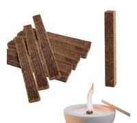 Remplacementde la Bougie Scrap, 10 Pièces Mèche Permanente pour Restes de Bougie, Mèche de Bois pour feu de Cire pour Feu de Béton, Fonte & Mangeur de Restes de Bougies, 1 cm