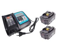 Remplacer 2 pièces BL1850B BL1840 18V 5.0Ah batterie avec chargeur 3A pour makita DMR104 DTD129 DTD152 DTD170 DTD153DJR186 DJR183 BJR181 BJR182 BJS161 BJN161 DHP453 DTW251 …