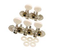 Remplacer Les Mécaniques De Guitare Chevilles De Réglage De Guitare Folk Rétro Dorées Cordes 3R2L5 Accessoires D'équipement En Métal À Double Trou(3R2L Silver wh)