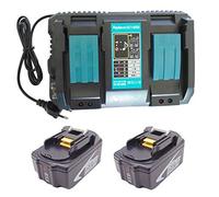 Remplacez la batterie 2 pièces BL1850B 197280-8 par un double chargeur rapide 4A pour maktia DHR202 DHP484Z DBO180 DDF482Z BJS161 DDF482 BL1840 BL1830 DC18RD